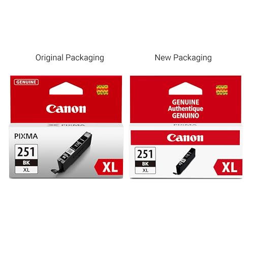 Image of Canon CLI-251XL Genuine Black Ink Tank, Compatible with MG6320, IP7220 & MG5420, MX922, MG5520, MG6420, MG7120, iX6820, iP8720, MG7520, MG6620, and MG5620 Printers