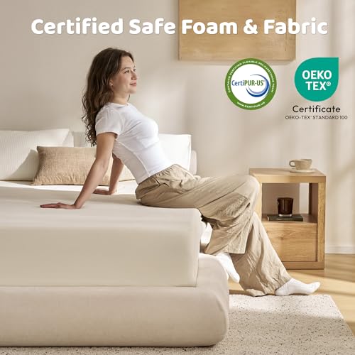 Image of RECCI AirFrame Half-Moon Upholstered Queen Platform Bed Frame, Minimalist Velvet Curved Arched Base, 5 Inch Fully Round Cushioned Foam, No Box Spring Needed, Easy Assembly | Round Shaped