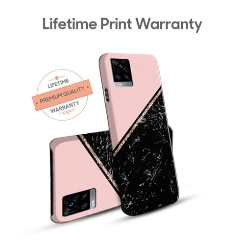 Image of COLORflow Back Cover Compatible with Vivo V20 | Beautiful Black Pink Marble | Designer Printed Hard CASE Bumper Back Cover Compatible with Vivo V20