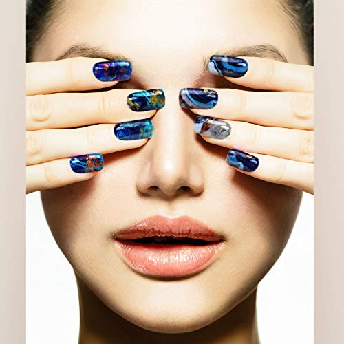 168 Pieces 12 Sheets Full Wrap Nail Polish Stickers Self Adhesive Glitter Gradient Marble Color Street Nail Decal Strips With Glass Nail File For Women Girls Diy Nail Craft (Chic Style) #TOP5