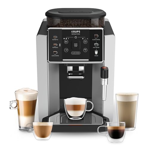 Recopilación de Cafeteras automáticas para comprar hoy. 44 Krups Maquina de Espresso Super Automática Sensation, es como un barista en casa, Molino de café integrado, Panel digital intuitivo, Prepara capuchinos y espressos fácil y...