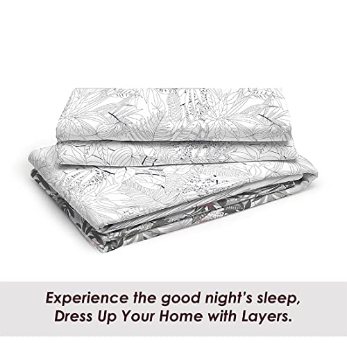 Image of Layers Miami Cotton 146 TC King Sized Double Bedsheet Set (Grey)