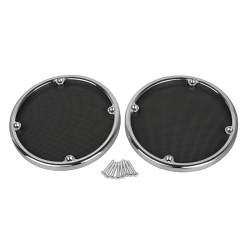 Image of Metal Left & Right Rear Speaker Trim Grills Mesh Covers For Harley Trike Street Glide FLHXXX 2010-2011 Street Glide FLHX 2006-2013 Electra Glide Classic FLHTC 1996-2013