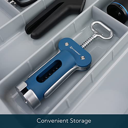 فتاحة زجاجات نبيذ 3 في 1 مع قطاعة رقائق معدنية فتاحة زجاجات بيرة مدمجة فتاحة زجاجات مشروبات متعددة الاستخدامات مع مسمار حاد غير لاصق سهلة الاستخدام مفتاح يدوي قوي ومتين من كيتشندو