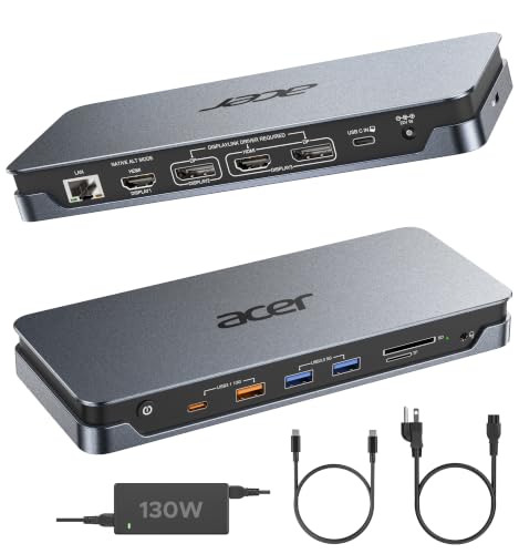 Acer 16-in-1 DisplayLink Docking Station,Triple 4K@60Hz,130W Power Adapter - image 1