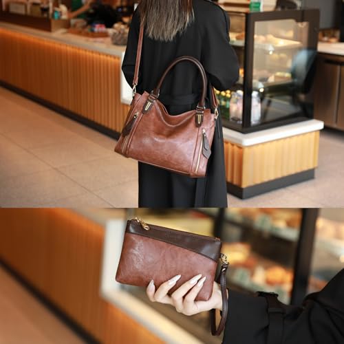 Sac à main tendance en polyuréthane avec poches zippées pour femme
