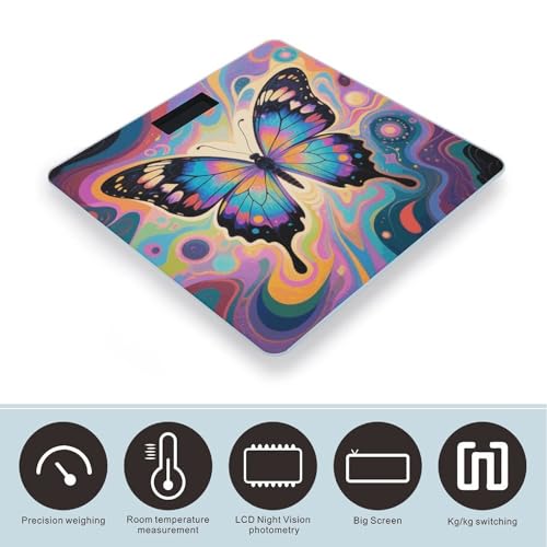 Báscula Digital Colorful Butterflies para Baño 400 lb miniatura 3