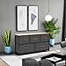 YITAHOME Dresser with 5 Drawers - Fabric Storage Tower, Organizer Unit for Bedroom, Living Room, Closets - Sturdy Steel Frame, Wooden Top (5 Wider Drawers Cool Grey)