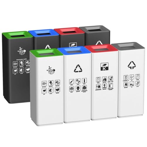 Mülleimer für den Außenbereich, Mülleimer für den Außenbereich, Mülleimer aus Edelstahl, gewerblicher Mülleimer für Büro, Flur, Büro, Abfalleimer für den Außenbereich, sparen Platz (B, 30 cm, X76 – Bild 5