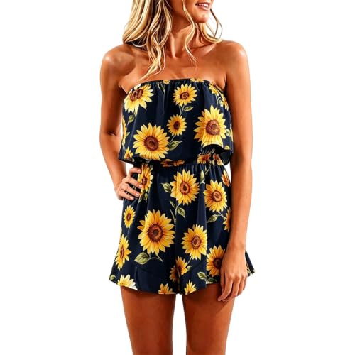 Mono informal sin mangas mujer con estampado floral bohemio ropa de verano casual