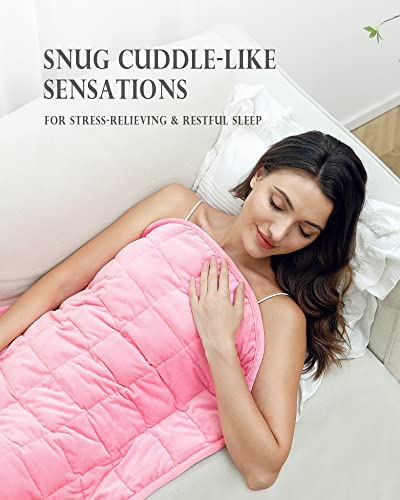 Cottonblue Weighted Blanket 7Lbs For Adults, Luxury Crystal Velvet Weighted Lap Blanket For Relaxation, Lounging, Sleeping & Travel -Household Machine Washable, Pink, 29" X 24" #TOP1