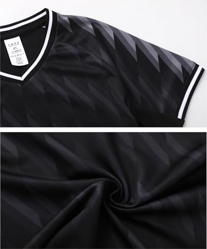 M2C Soccer Jerseys for Boys Girls Sports Shirt and Shorts Set with Socks Black 5-6 - Thumbnail 4