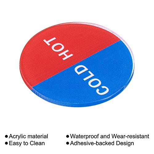 PATIKIL Self Stick Cold/Hot Water Label, 10 Pack Acrylic Round Sticker Signs for Faucets Sinks Multicolor - Image 4