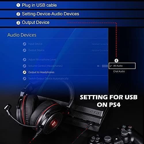 EKSA E900 Pro USB Gaming Headset for PC - Computer Headset with Detachable Noise Cancelling Mic, 7.1 Surround Sound, 50MM Driver - Headphones with Microphone for PS4/PS5, Xbox One, Laptop, Office — view 8