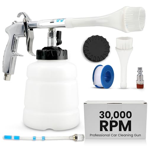 LE LEMATEC Car Foam Cleaning Gun with Brush - High-Pressure Tool for Interior Detailing | Professional Car Wash Equipment for Upholstery, Carpet & Surface Cleaning (LE-WT-0100US)