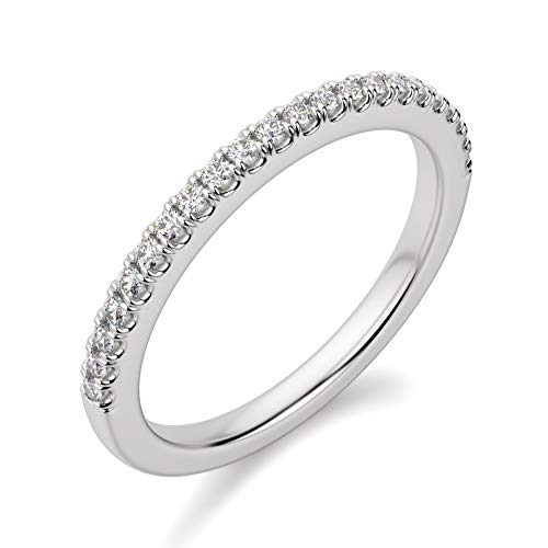 Manhattan Petite Wedding Band, Round Cut 0.30CTW, VVS1 Clarity, Colorless Moissanite Diamond, 925 Sterling Silver, Engagement Ring, Wedding Gift, Perfact for Gift Or As You Want2