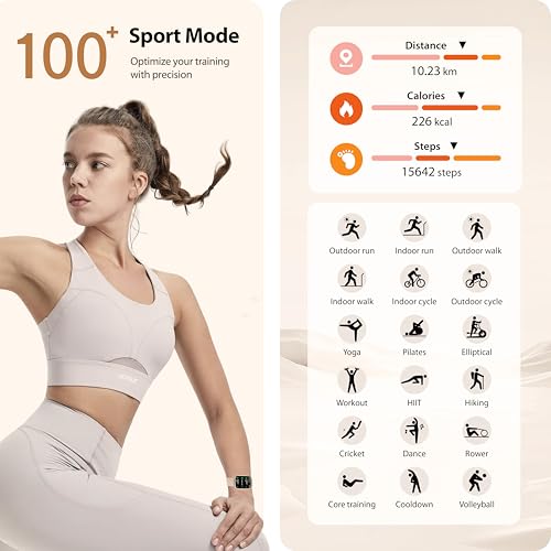 Image of Smart Watch for Women with Alexa Built-in, 1.83 inch HD Touchscreen Fitness Tracker with Bluetooth Calls, Heart Rate /Sleep Monitor, 120+ Sports Fitness Watch, IP68 Waterproof Smartwatch for Android iOS