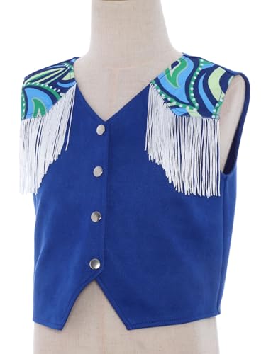 ACSUSS Hippie Girls Sleeveless V-Neck Tassels Jacket Western Cowboy Vest Cowgirl Open Front Fringed Waistcoat4