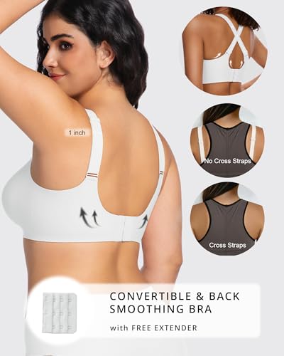 Image of Vinfact Womens V Lace Wireless Seamless Bras No Underwire Comfort Push Up Bras Supportive Full Coverage Bralettes T Shirt Bra