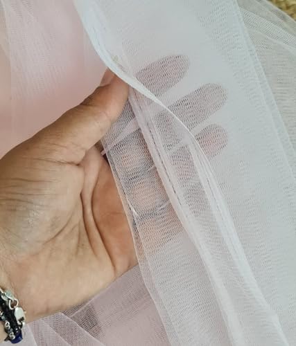 Image of SATYAM KRAFT 10 Meter Multipurpose Net Fabric Soft Cloth Roll | Wedding, Valentine & Party Decoration Items, Birthday, Anniversary | Stage, Tent, Backdrop, Mandap Festive, Event Decor Net (Pink)