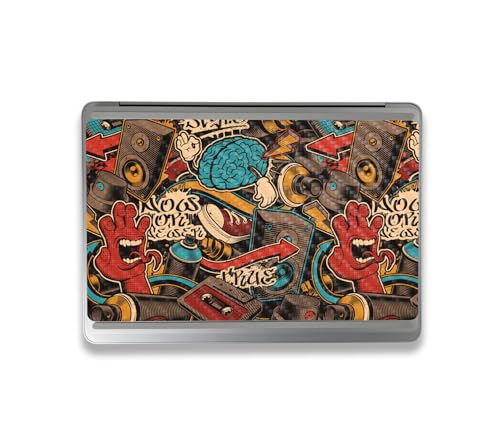 Image of MightySkins Carbon Fiber Skin Compatible with Microsoft Surface Laptop Studio 2 (2023) Full Wrap Kit - Orange Hip Hop | Protective, Durable Textured Carbon Fiber Finish | Made in The USA