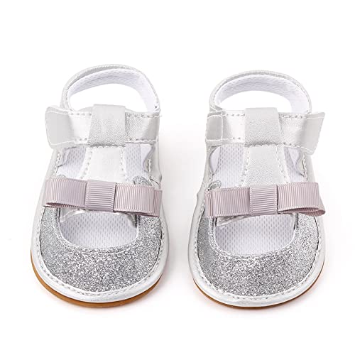 Baby Flats Sandals Infant Outdoor Beach Shoe Newborn Glitter Slipper Rubber Sole First Walker Princess Dress Shoes4