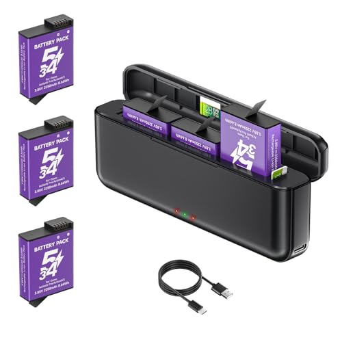 Image of 3 Pack 2250mAh Extreme Replacement Batteries with 3-Channel Fast Charger Hub Kit for DJI OSMO Action 6 /OSMO Action 5 Pro /Action 4 /Action 3 for DJI OSMO 360