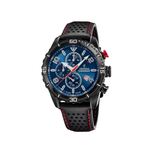 Festina Reloj Hombre F20519/2 Chrono Sport Caja de Acero Inoxidable 316l Negro Correa de Cuero Negro