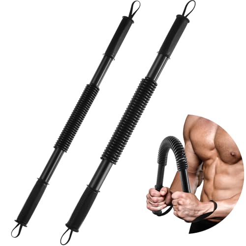VioraWhite 2 Pcs Power Twister Bar Upper Body Workout Set 12-44 Lbs & 45-110 Lbs Strength and Muscle Building Equipment for Chest Shoulder Forearm Bicep and Arm