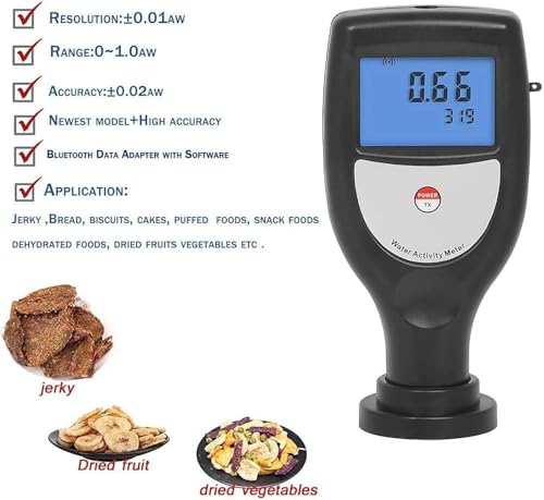 Testeur d'activité de l'eau – Moniteur d'alimentation avec affichage LED | Mesure l'activité de l'eau des céréales, des fruits, des légumes, des biscuits et des gâteaux