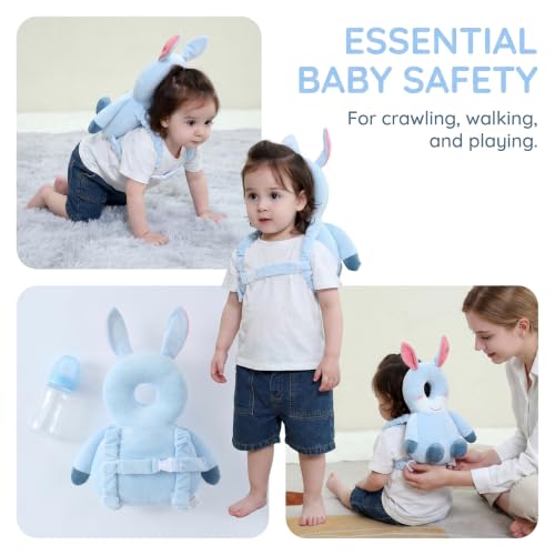 Image of Baby Head Protector Backpack - Soft & Lightweight Head Protection Pillow for Bebe Walking and Crawling(Donkey)