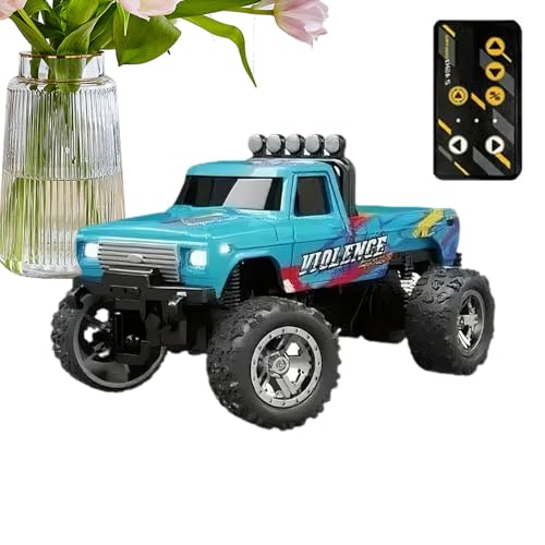 Camiones teledirigidos para niños, Coche teledirigido para niños - Coche de carreras pequeño para interiores,Trampa todoterreno de 2,4 GHz, juguetes de camión RC recargables con luces, escala 1: