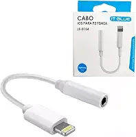 Adaptador De Fone De Ouvido Para Iphone 3.5mm P2 Branco
