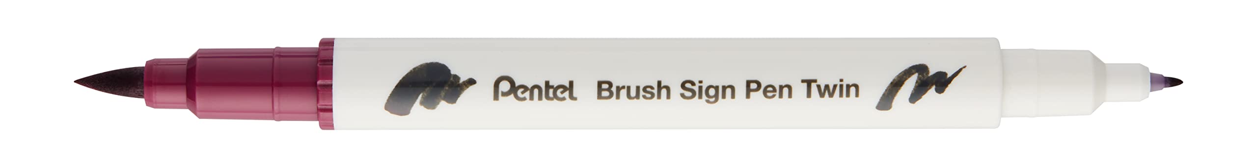 Pentel Brush Sign Pen Twin Tip Dark Red - Pack of 10, 1 count (Pack of 10) - Image 2