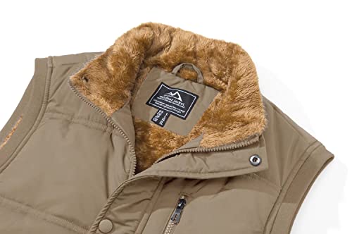Men's Winter Outerwear Vests Warm Padded Puffer Vest For Men Thick Fleece Lined Sleeveless Jacket Puffer Coats Fleece Vest #TOP2