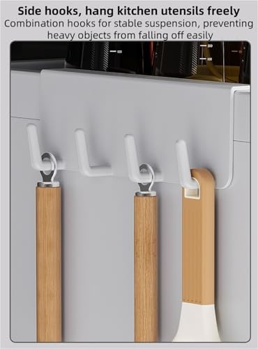 White Spice Rack Organizer - Adjustable Corner Shelf with Ample Seasoning Storage & Cup Lid Holder, 15.5x35.5 Inches - Perfect for Kitchen Counter & Cabinet Organization