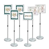 IN WHICH BAY Advertising Support Board Sign Stand Poster Holder Applicable to All Kinds of Stores Exhibition Halls (Silver, 8.5x11in 6pack)