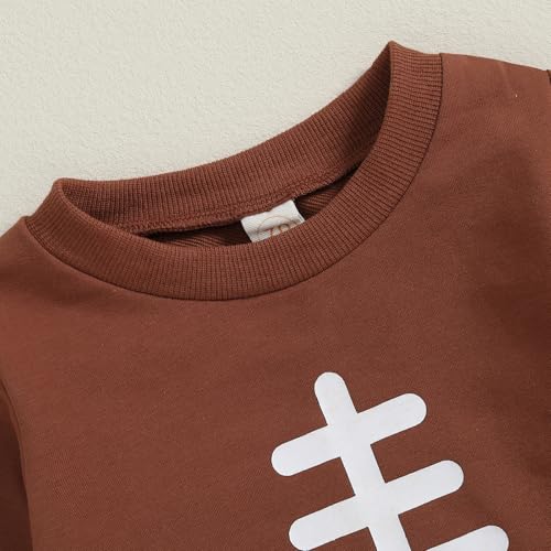 Baby Boy Fall Clothes Set Long Sleeve Football Print Sweatshirt Pants Toddler Infant Outfits 6 12 18 24 Months 2T4