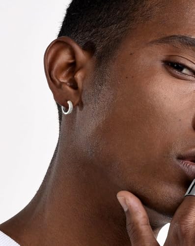 Iced Out Hoop Earrings Moissanite Earrings Mens Women Lab Diamond Small Huggies Cross Dangle Cartilage S925 18K Gold Plated Hypoallergenic Hip Hop Earring with VVS1 GRA Certified 15MM3