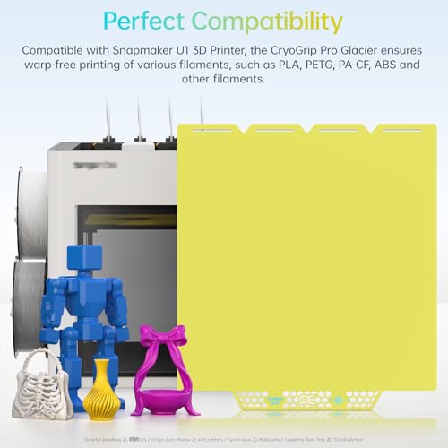 Image of BIQU CryoGrip Pro Glacier Yellow Compatible with Snapmaker U1 3D Printer 276x304.5mm Panda Build Plate Double Sided Upgrade Plate Removable Surface Platform