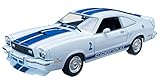 1976 Ford Mustang Cobra II Charlie's Angels (TV Series 1976–1981) White with Blue Racing Stripes 1/18 by Greenlight 12880