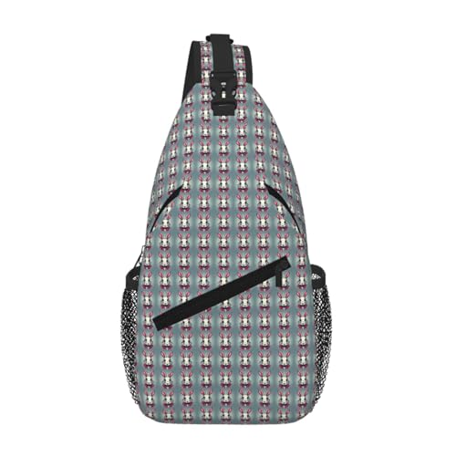 Bolsa de pecho cruzada para senderismo diario y paseos urbanos con estampado de conejo alegre