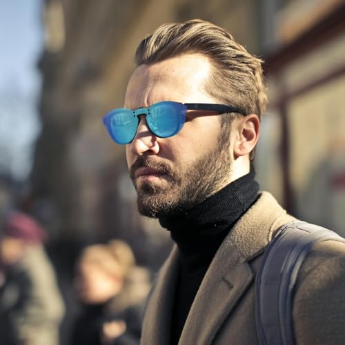 Clip On Sunglasses - Flip up Polarised Sunglasses Clip Over Prescription Driving Glasses for Women Men