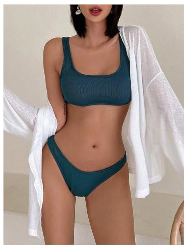 SOLY HUX Women's Swimsuit Coverup Long Sleeve Button V Neck Beach Kimono Tops Summer Vacation Clothes3