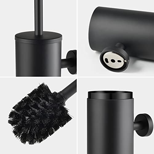 WAVEWO Toilet Brush Stainless Steel Wall Mounting, Toilet Brush with Closed Splash-proof Cover - Image 4
