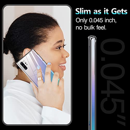 Image of NISHTECH for Samsung Galaxy Note 10 Plus Premium Transparent Hybrid Soft Slim Dust Proof Back Case Cover Silicone with Camera Protection