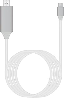 YiYunTE USB C to HDMI Cable USB C HDMI Adapter for TV Projector Monitor USB Type C Supports 4K 30Hz 2M USB Type C HDMI Video Audio Output Converter USB C HDMI Compatible with Android MacBook(White)