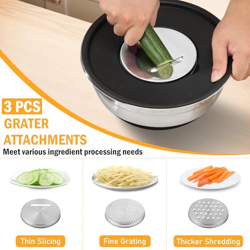 image for Unokit Mixing Bowls with Lids Set - 7 Pcs Stainless Steel Mixing Bowls