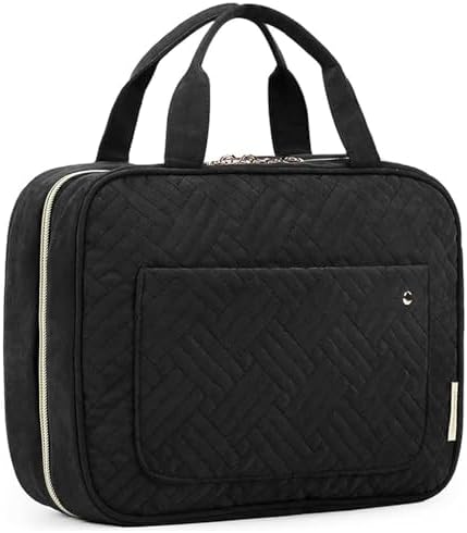 BAGSMART Toiletry Bag Travel Bag with Hanging Hook, Water-resistant Makeup Cosmetic Bag Travel Organizer for Accessories, Shampoo, Full Sized Container, Toiletries