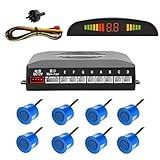 Con sensores de radar. TKOOFN Kit de sensor de aparcamiento 4/8, sensores para el coche de sistema de aparcamiento digital con pantalla LED (sensor de colores a elegir)